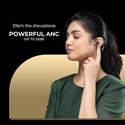 Noise Buds N1 Pro in-Ear Truly Wireless Earbuds with Metallic Finish, ANC(Upto 30dB), 60H of Playtime, Dual Pairing, Instacharge(10 min=200 min), BT v5.3(Chrome Black)_1